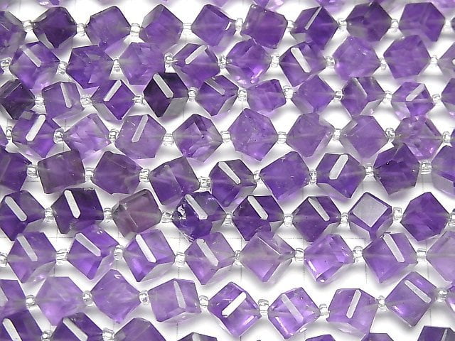 [Video] High Quality Amethyst AA++ Dice Shape 1strand beads (aprx.5inch / 13cm)