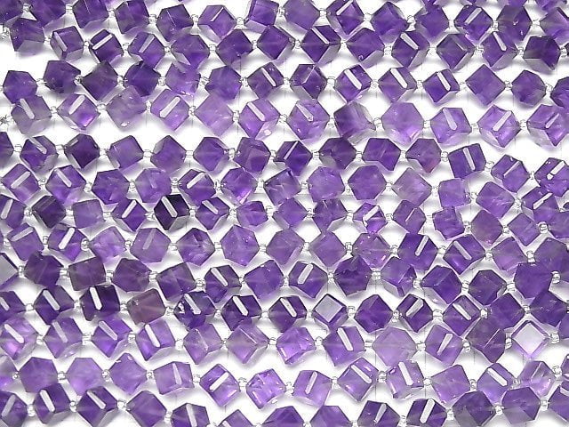 [Video] High Quality Amethyst AA++ Dice Shape 1strand beads (aprx.5inch / 13cm)