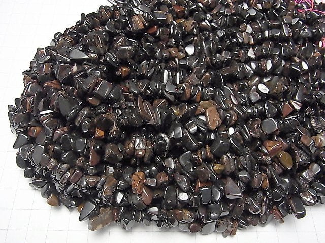 [Video] Iron Tiger's Eye Chips (Small Nugget) 1strand beads (aprx.15inch / 37cm)