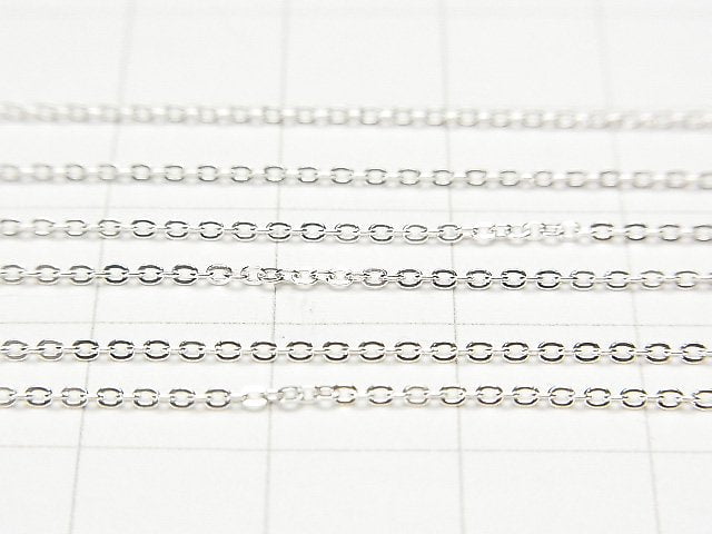 Silver925 Flat Cable Chain 1.2mm Pure Silver Finish 10cm