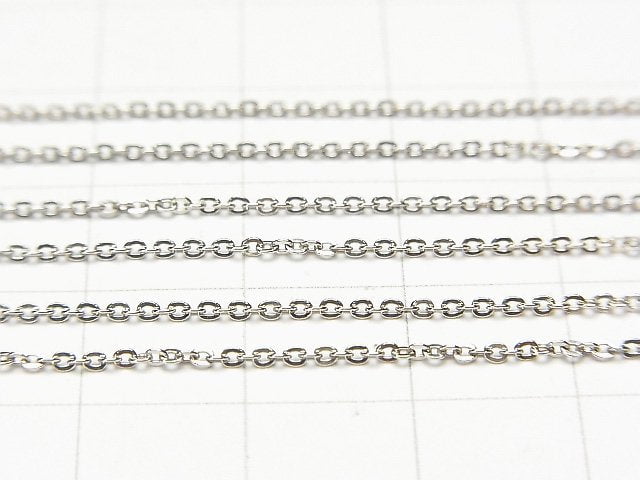 Silver925 Flat Cable Chain 1.2mm Rhodium Plated 10cm