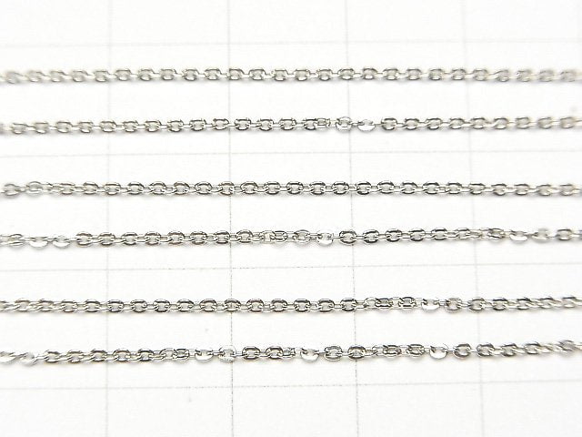 Silver925 Flat Cable Chain 1.2mm Rhodium Plated 10cm