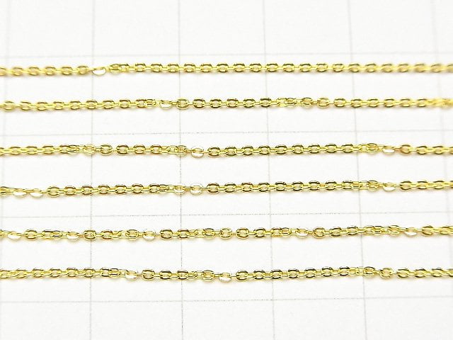 Silver925 Flat Cable Chain 1.2mm 18KGP 10cm