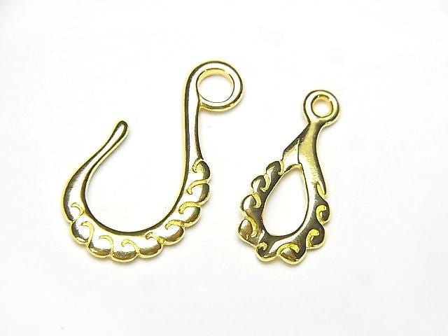 Silver 925 Hook & Connector 18KGP 1 Pair