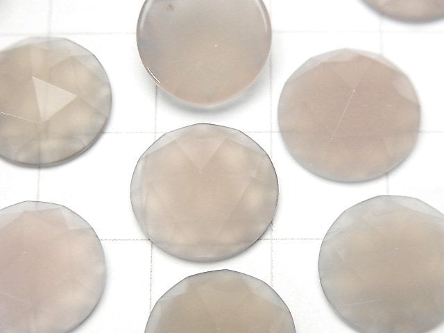 [Video] Gray Onyx Round Rose Cut 12x12mm 4pcs