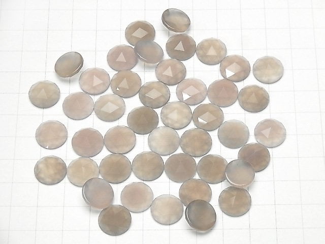 [Video] Gray Onyx Round Rose Cut 12x12mm 4pcs