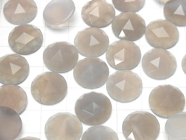 [Video] Gray Onyx Round Rose Cut 14x14mm 4pcs