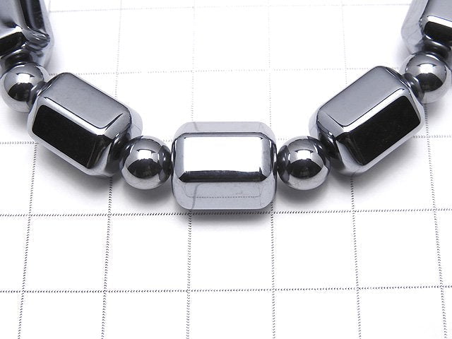 [Video] Terahertz 6Faceted Tube 13x10mm & Round 6.5mm Bracelet