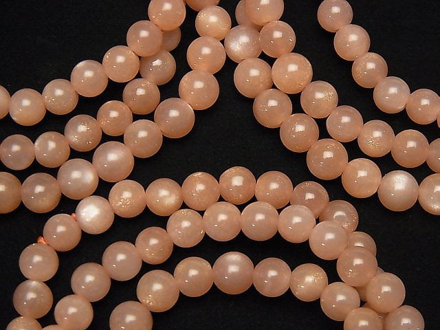 [Video] Orange Moonstone AAA Round 6mm Bracelet