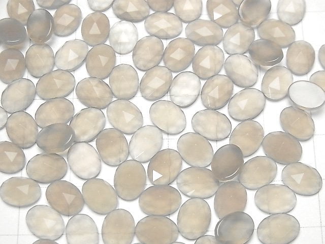 [Video] Gray Onyx Oval Rose Cut 8x6mm 5pcs