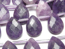 Lepidolite, Pear Shape Gemstone Beads