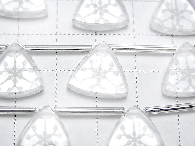 [Video] Crystal AAA Carved Flat Triangle 1strand (5pcs )