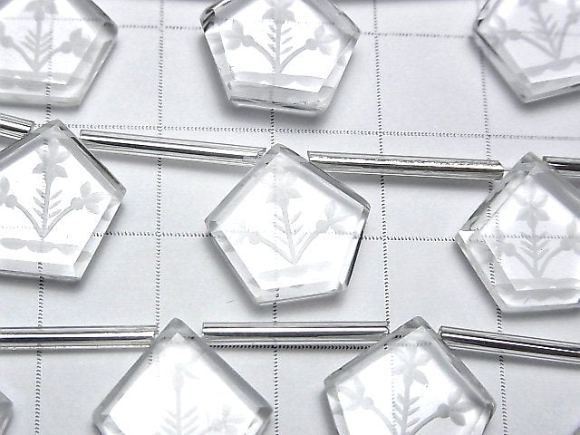 [Video] Crystal AAA Carved Flat Pentagon 1strand (5pcs )