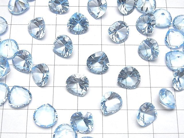 [Video]High Quality Sky Blue Topaz AAA Loose stone Chestnut Concave Cut 10x10mm 1pc