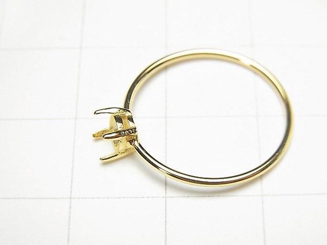 [Video] Silver925 Ring Frame (Prong Setting) Round Faceted 4mm 18KGP 1pc