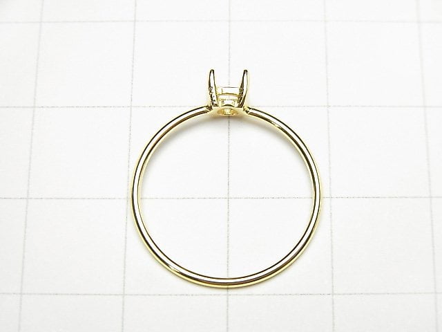 [Video]Silver925 Ring Frame (Prong Setting) Round Faceted 4mm 18KGP 1pc