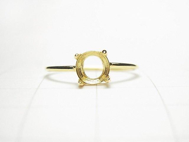 [Video] Silver925 Ring Frame (Prong Setting) Round Faceted 6mm 18KGP 1pc