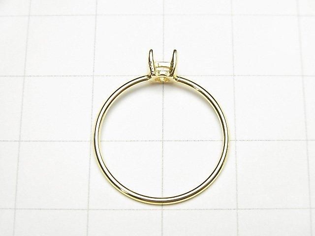 [Video] Silver925 Ring Frame (Prong Setting) Round Faceted 6mm 18KGP 1pc