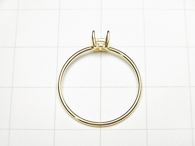 [Video] Silver925 Ring Frame (Prong Setting) Round Faceted 6mm 18KGP 1pc