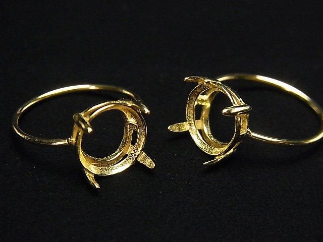 [Video] Silver925 Ring Frame (Prong Setting) Round Faceted 10mm 18KGP 1pc