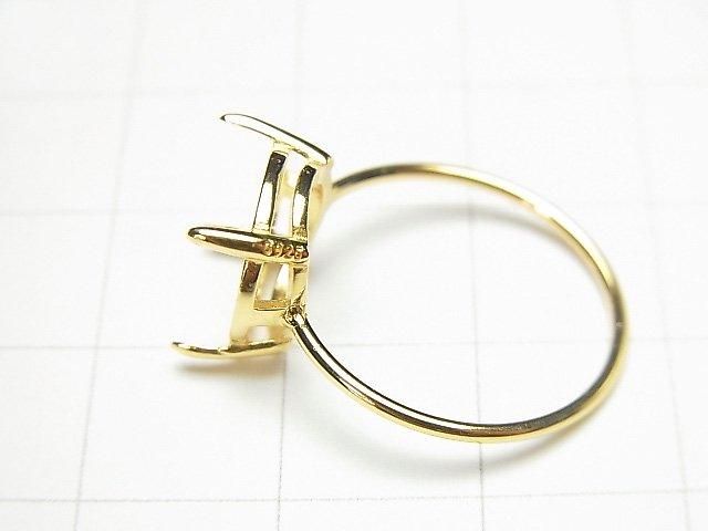 [Video] Silver925 Ring Frame (Prong Setting) Round Faceted 10mm 18KGP 1pc