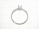 [Video] Silver 925 Ring Frame (Prong Setting) Round Faceted 4mm Rhodium Plated 1pc