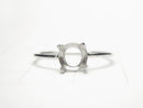 [Video]Silver925 Ring Frame (Prong Setting) Round Faceted 6mm Rhodium Plated 1pc