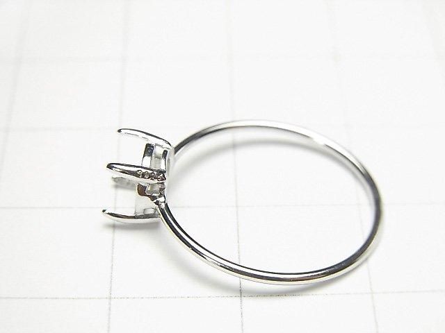 [Video] Silver925 Ring Frame (Prong Setting) Round Faceted 6mm Rhodium Plated 1pc
