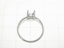 [Video]Silver925 Ring Frame (Prong Setting) Round Faceted 6mm Rhodium Plated 1pc