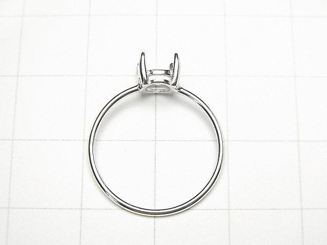 [Video]Silver925 Ring Frame  Round Faceted 6mm Rhodium Plated 1pc