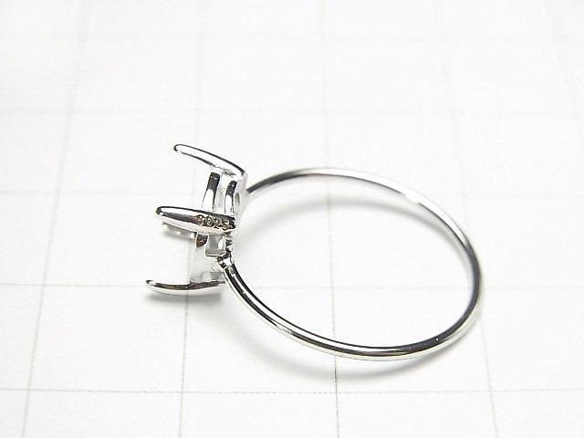 [Video] Silver925 Ring Frame (Prong Setting) Round Faceted 8mm Rhodium Plated 1pc