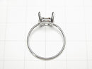 [Video]Silver925 Ring Frame (Prong Setting) Round Faceted 8mm Rhodium Plated 1pc