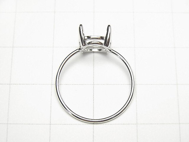 [Video]Silver925 Ring Frame (Prong Setting) Round Faceted 8mm Rhodium Plated 1pc