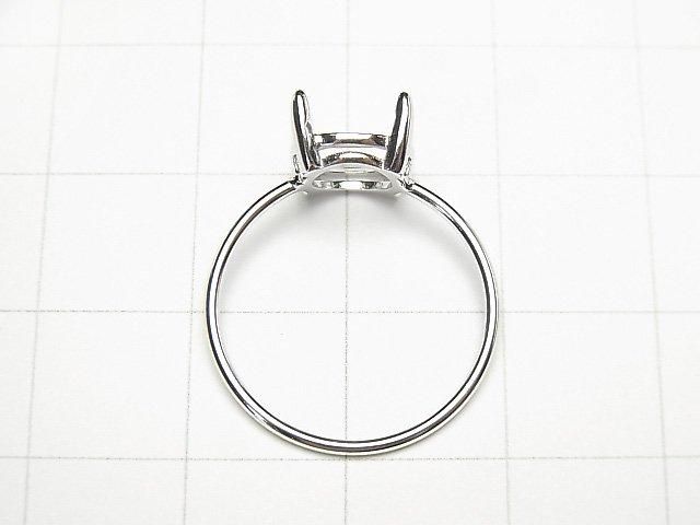 [Video] Silver925 Ring Frame (Prong Setting) Round Faceted 8mm Rhodium Plated 1pc