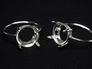 [Video] Silver 925 Ring Frame (Prong Setting) Round Faceted 10mm Rhodium Plated 1pc