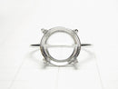 [Video] Silver 925 Ring Frame (Prong Setting) Round Faceted 10mm Rhodium Plated 1pc