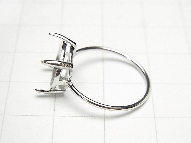 [Video] Silver925 Ring Frame (Prong Setting) Round Faceted 10mm Rhodium Plated 1pc