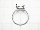 [Video] Silver 925 Ring Frame (Prong Setting) Round Faceted 10mm Rhodium Plated 1pc