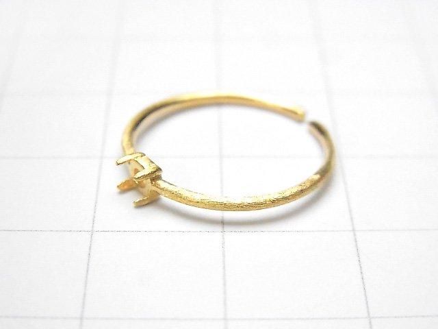 [Video] Silver925 Ring Frame (Prong Setting) Round 3mm Hairline 18KGP Free Size 1pc