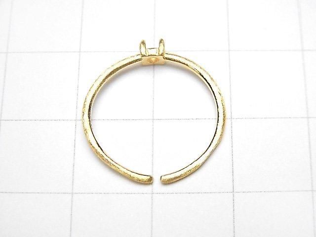 [Video] Silver925 Ring Frame (Prong Setting) Round 3mm Hairline 18KGP Free Size 1pc
