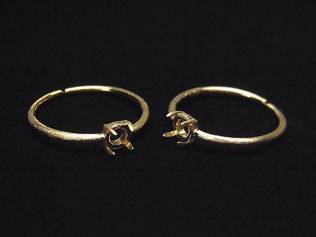 [Video] Silver925 Ring Frame (Prong Setting) Round 4mm Hairline 18KGP Free Size 1pc