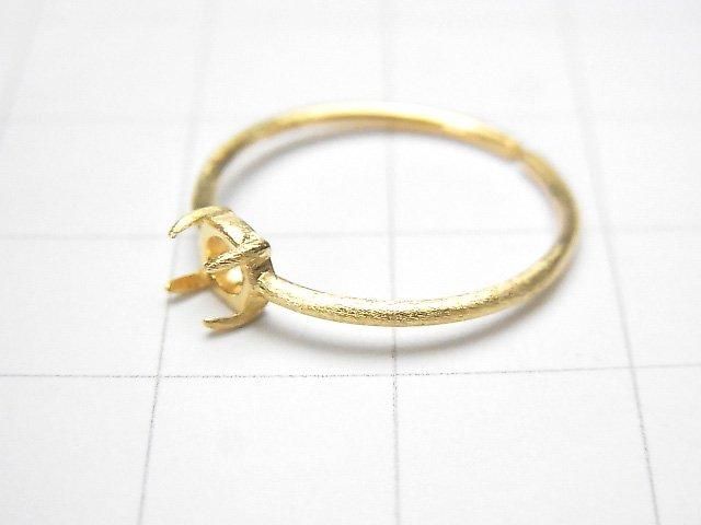 [Video] Silver925 Ring Frame (Prong Setting) Round 4mm Hairline 18KGP Free Size 1pc