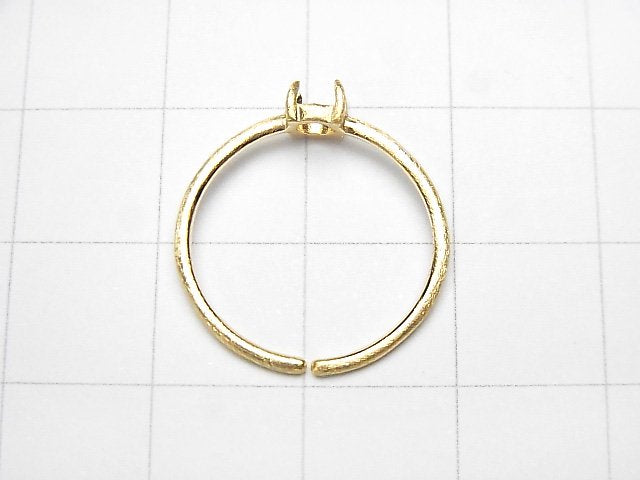 [Video] Silver925 Ring Frame (Prong Setting) Round 4mm Hairline 18KGP Free Size 1pc