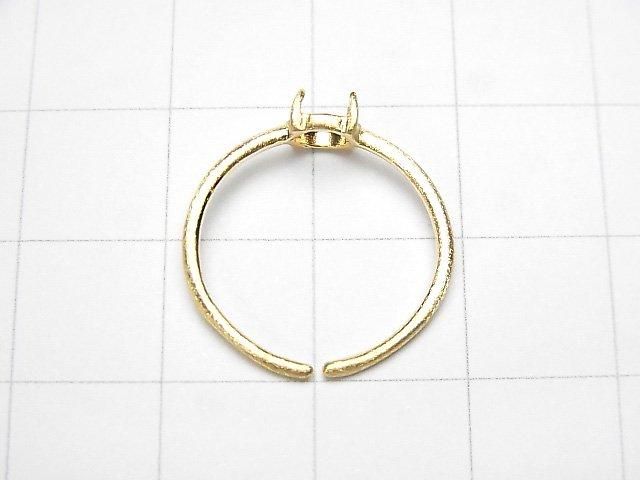 [Video] Silver925 Ring Frame (Prong Setting) Round 5mm Hairline 18KGP Free Size 1pc