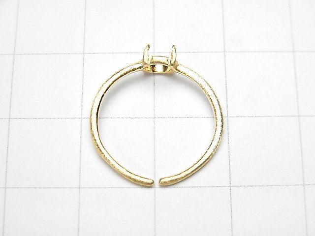 [Video] Silver925 Ring Frame (Prong Setting) Round 5mm Hairline 18KGP Free Size 1pc