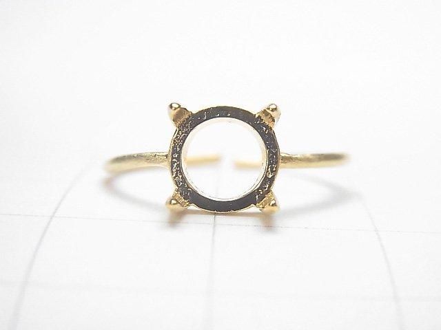 [Video] Silver925 Ring Frame (Prong Setting) Round 7mm Hairline 18KGP Free Size 1pc