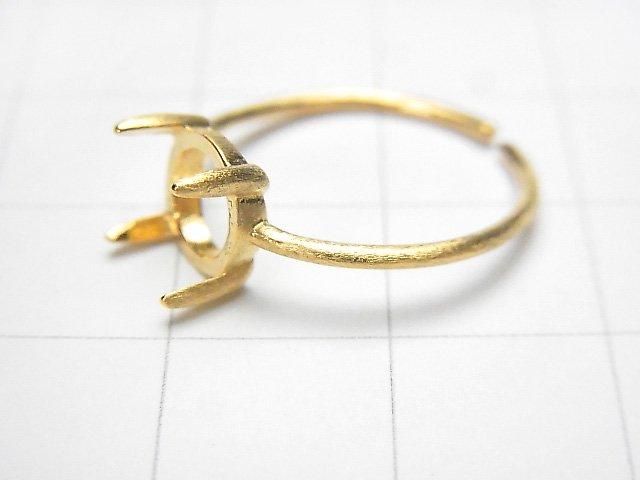 [Video] Silver925 Ring Frame (Prong Setting) Round 7mm Hairline 18KGP Free Size 1pc