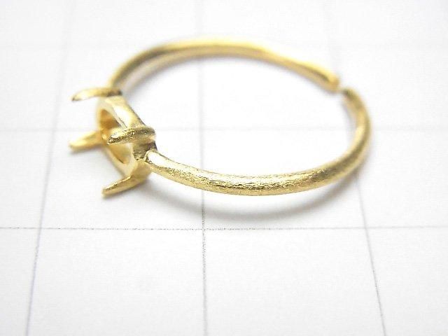 [Video] Silver925 Ring Frame (Prong Setting) Horizontal Oval 6x4mm Hairline 18KGP Free Size 1pc