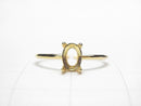 [Video]Silver925 Ring Frame (Prong Setting) Oval Faceted 6x4mm 18KGP Free Size 1pc
