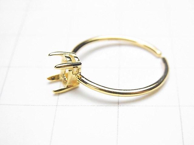 [Video] Silver925 Ring Frame (Prong Setting) Oval Faceted 6x4mm 18KGP Free Size 1pc